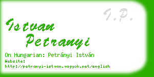 istvan petranyi business card